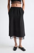 Simone Rocha Lace Trim Crêpe de Chine Negligee Skirt
