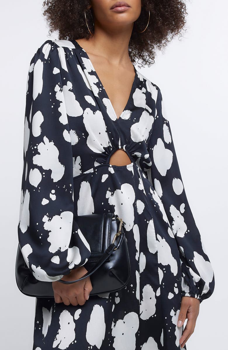 River Island Ellis Long Sleeve Cutout Dress, Alternate, color,