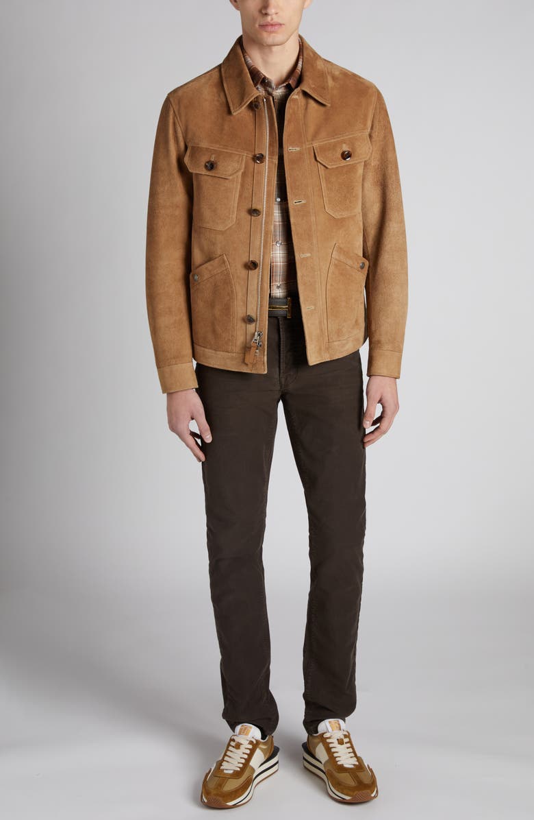 TOM FORD Grand Check Western Shirt, Alternate, color, Brown Combo Brown/ White