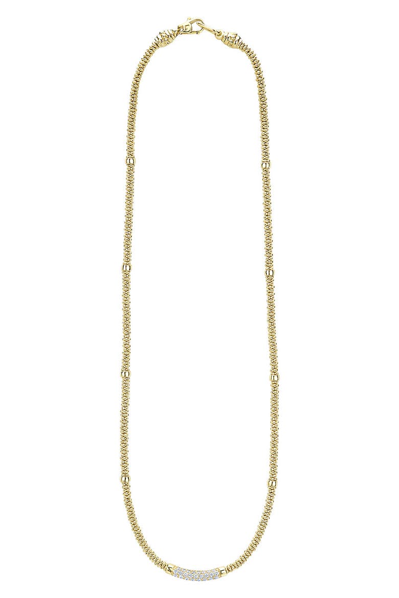 Caviar Pavé Diamond Rope Necklace, Main, color, GOLD