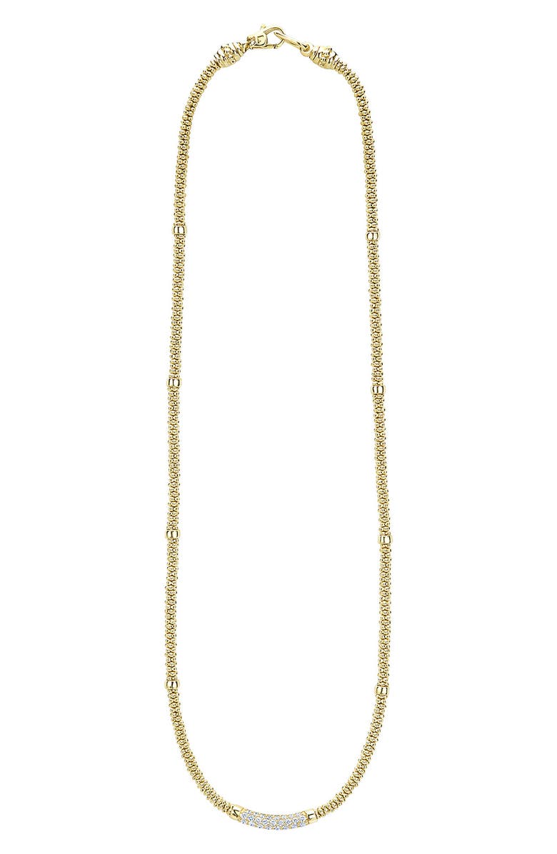 LAGOS Caviar Pavé Diamond Rope Necklace, Main, color, Gold