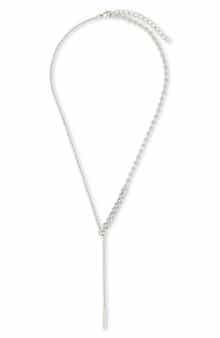 Sterling Forever Nella Delicate Cubic Zirconia Lariat Necklace