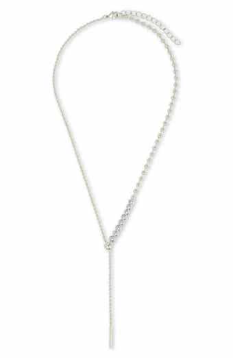 Sterling Forever Nella Delicate Cubic Zirconia Lariat Necklace
