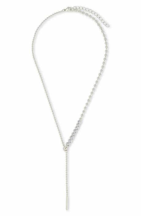 Sterling Forever Nella Delicate Cubic Zirconia Lariat Necklace