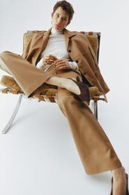 H&M Bootcut Coated Trousers