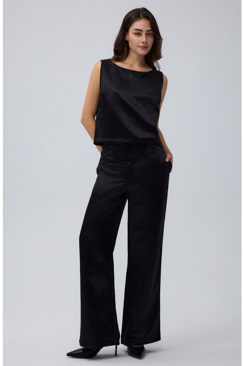 Aven Silk Tank, Alternate, color, Black