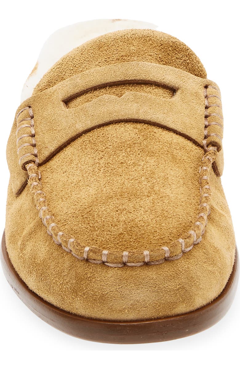 rag & bone Carter Penny Loafer Mule, Alternate, color, Caramel Suede Shearling