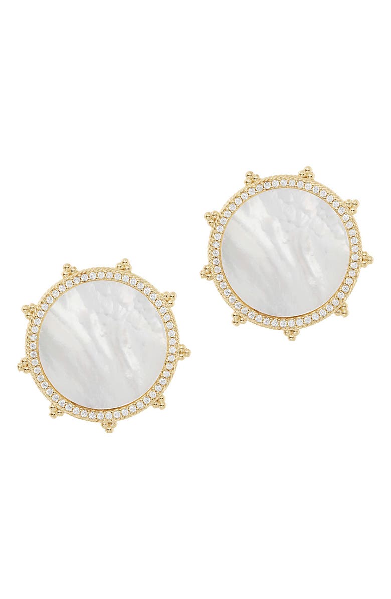 Judith Ripka Clad Pavé Cz Halo Stud Earrings, Main, color, 