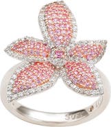 SUZY LEVIAN Pink Sapphire & White Sapphire Flower Ring