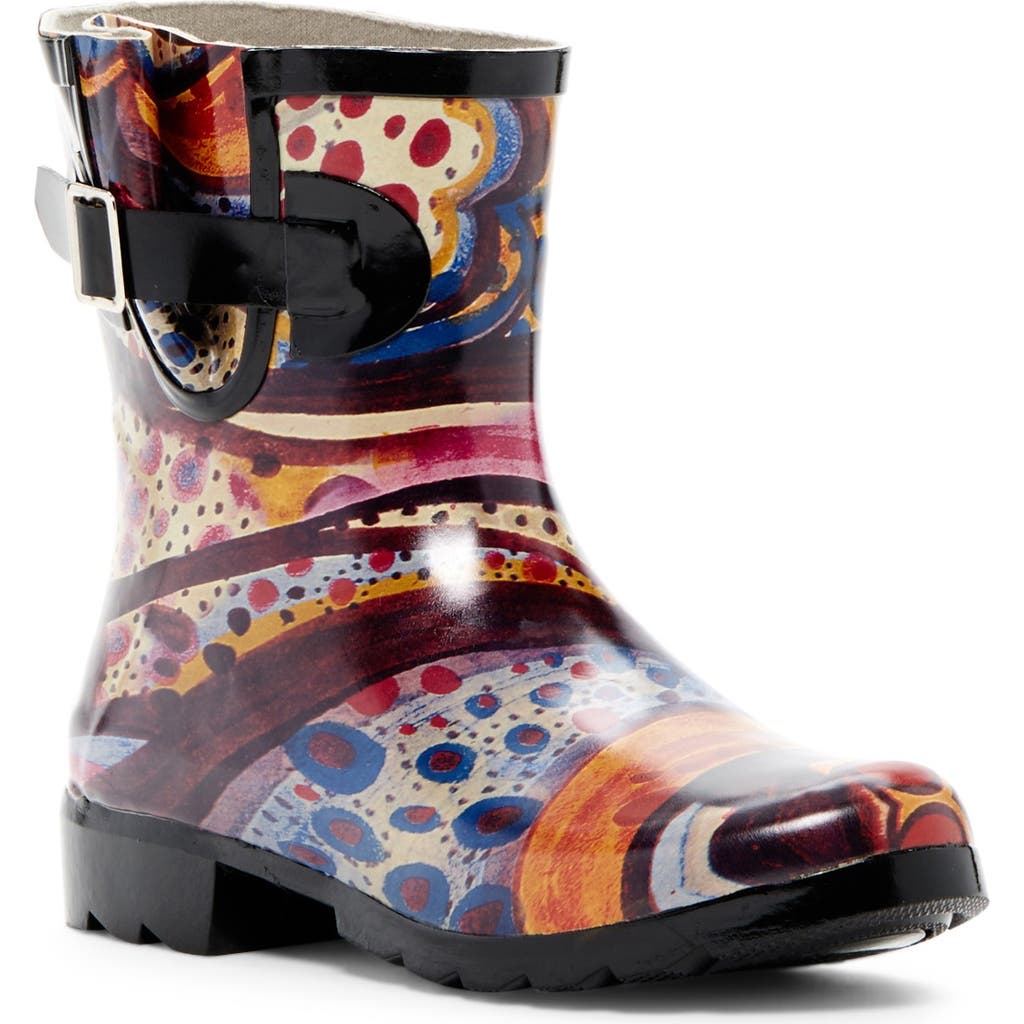 Nomad Droplet Patterned Waterproof Rain Boot In Turquoise Monet