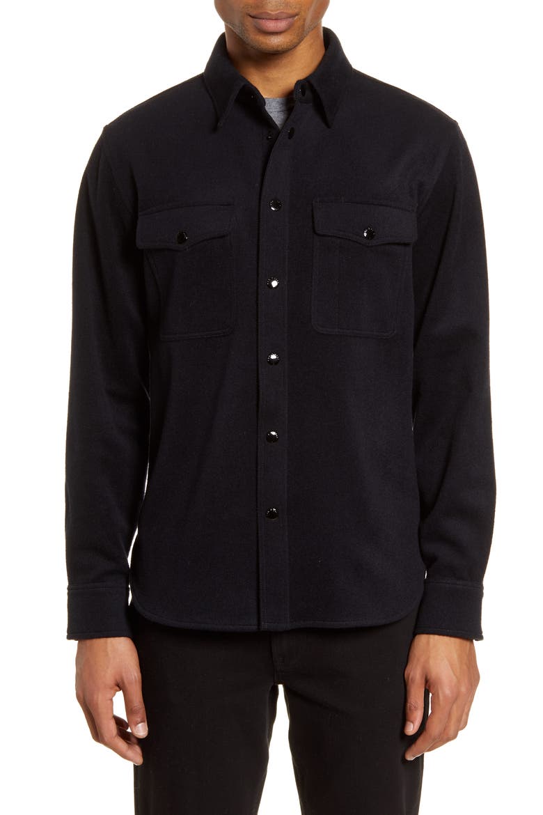 Jack Slim Fit Wool Blend Shirt Jacket, Alternate, color, NAVY/BLACK