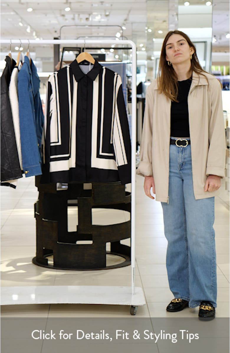 Stripe Satin Button-Up Shirt, sales video thumbnail