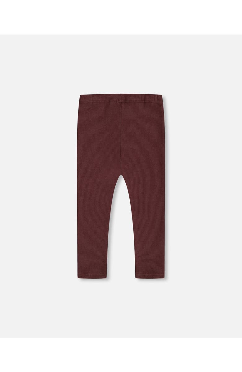 Deux par Deux Girl's Rib Leggings Dark Brown, Alternate, color,