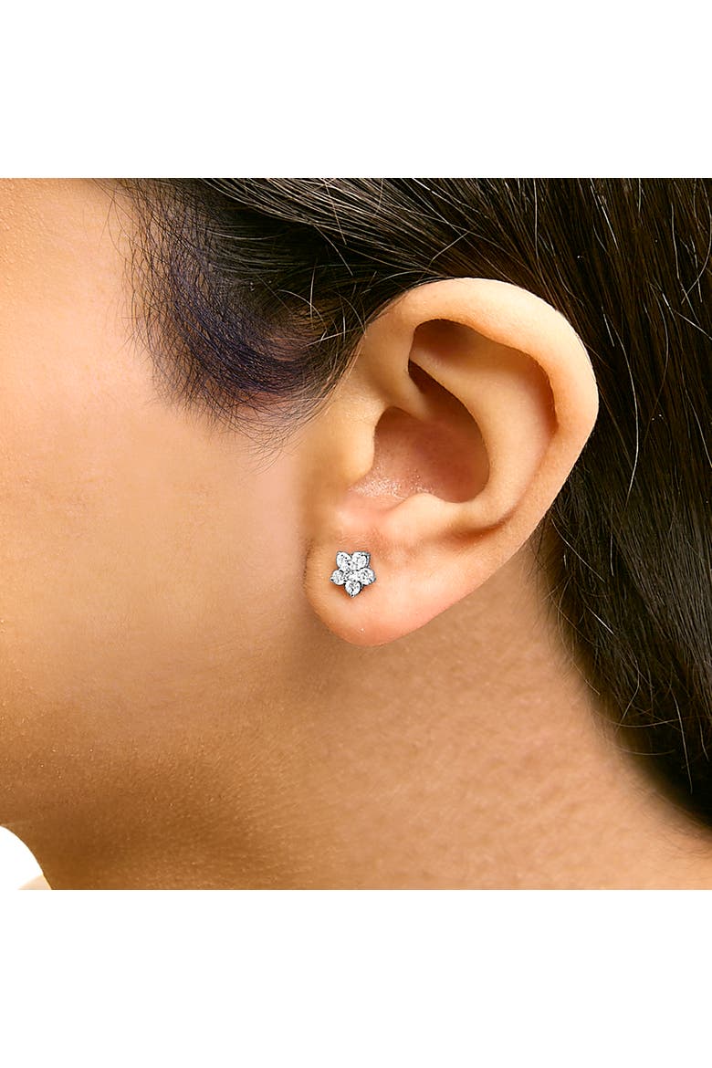 10K Gold 1/2 Cttw Lab Grown Diamond Star Stud Earrings, Alternate, color, White