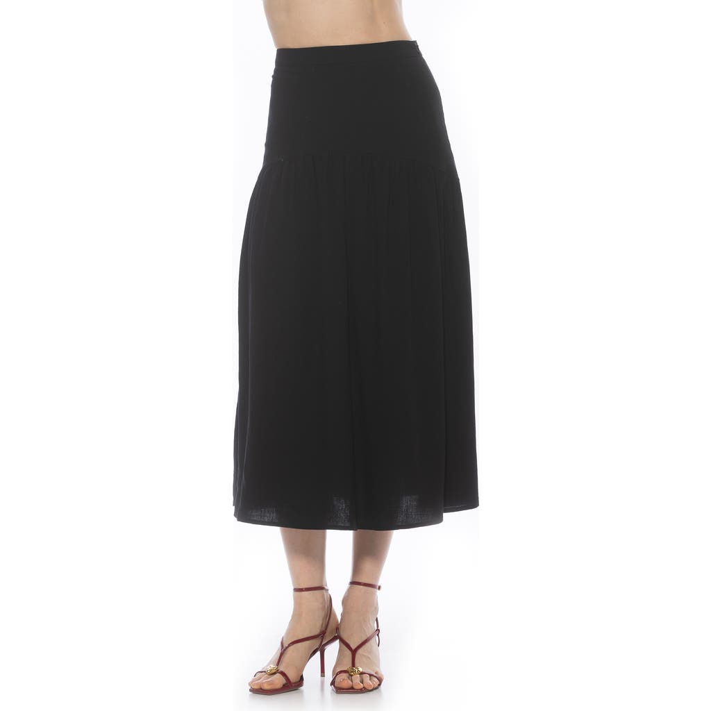 Alexia Admor Michel High Waist Shirred Midi Skirt In Black
