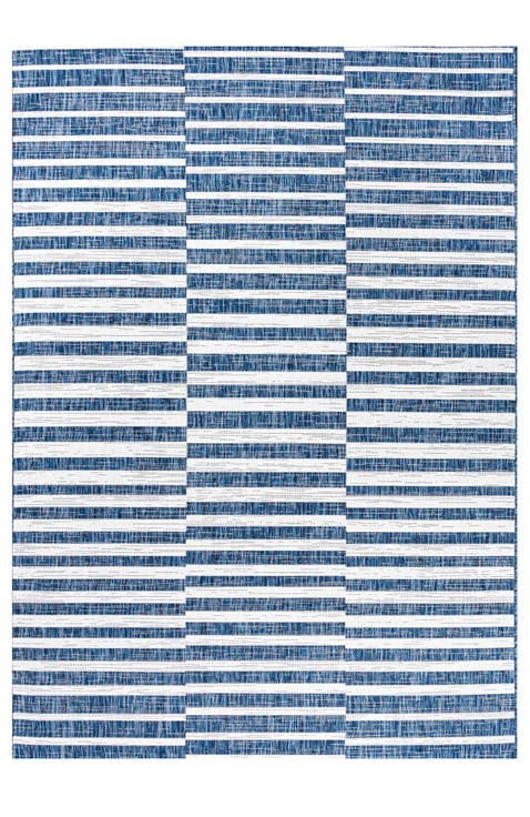 Sukie Modern Offset Stripe Indoor/Outdoor Area Rug