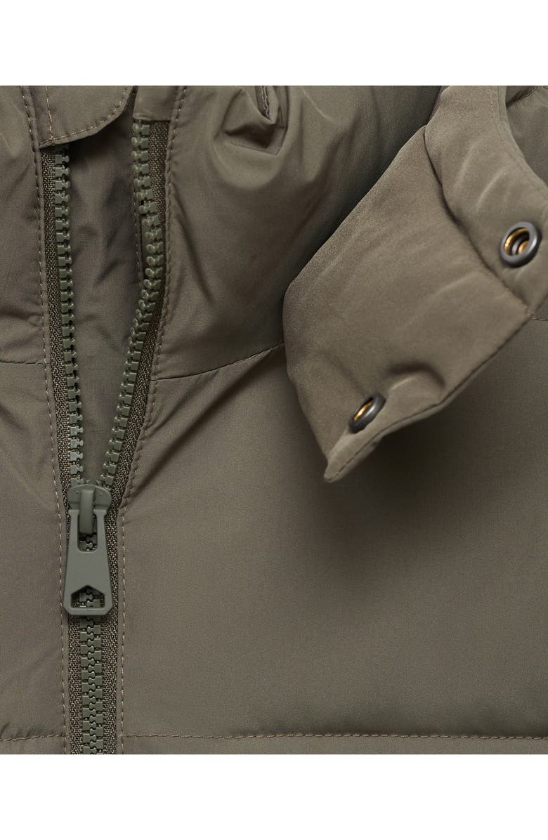 MANGO TEEN Hooded Puffer Coat, Alternate, color, Khaki Green