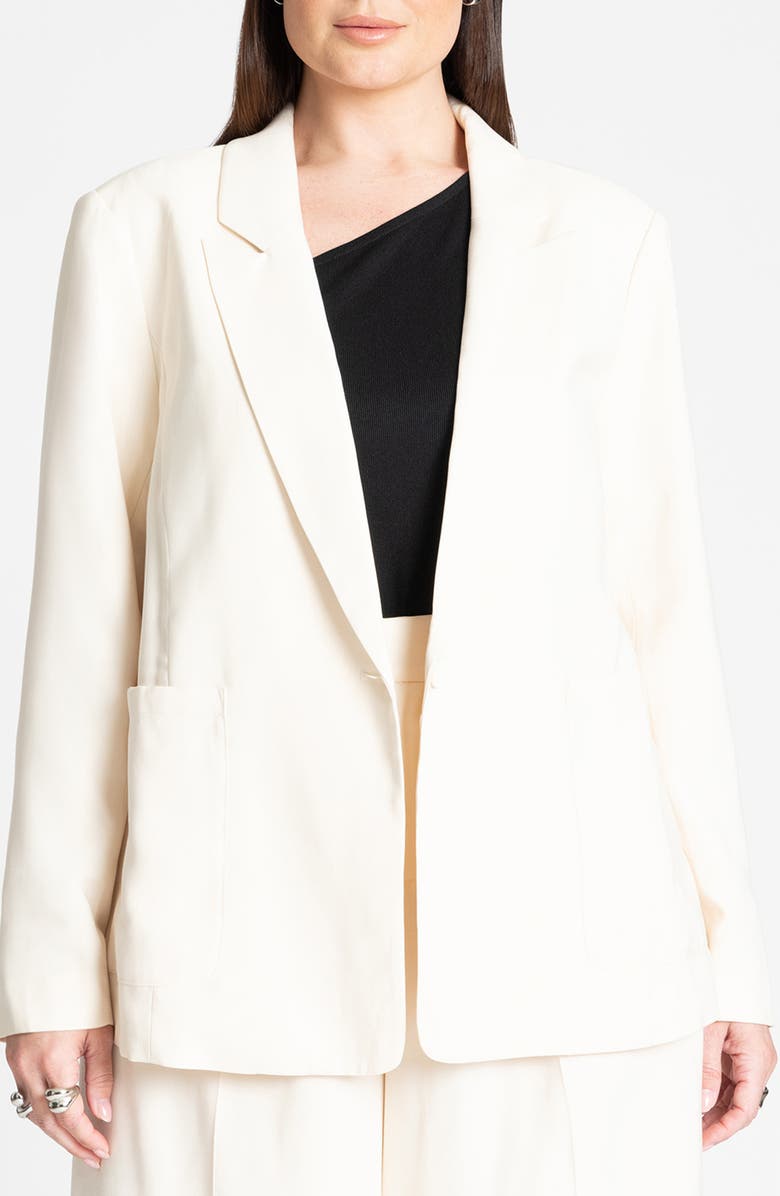 ELOQUII Patch Pocket Twill Blazer, Main, color, 