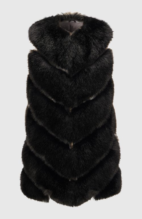 Lyla Grant Fur-free Fox (faux Fur) Vest In Black
