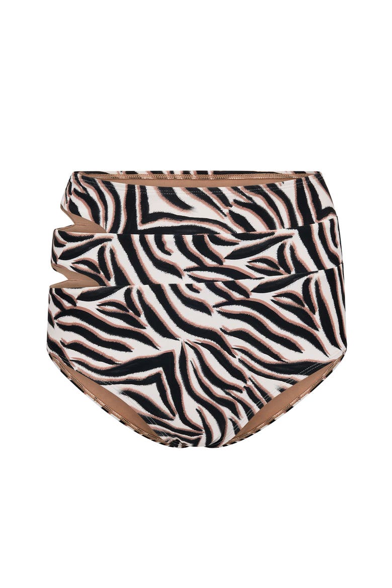 Demi Swimwear High Waist Bikini Bottom, Alternate, color, Animal beige