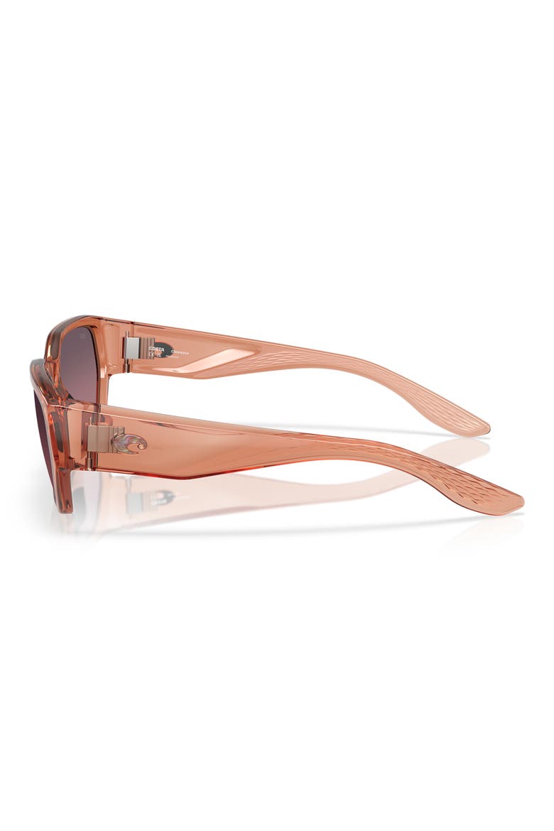 Clemente 58mm Polarized Rectangular Sunglasses, Alternate, color, PINK SANDS/ ROSE GRADIENT 580G