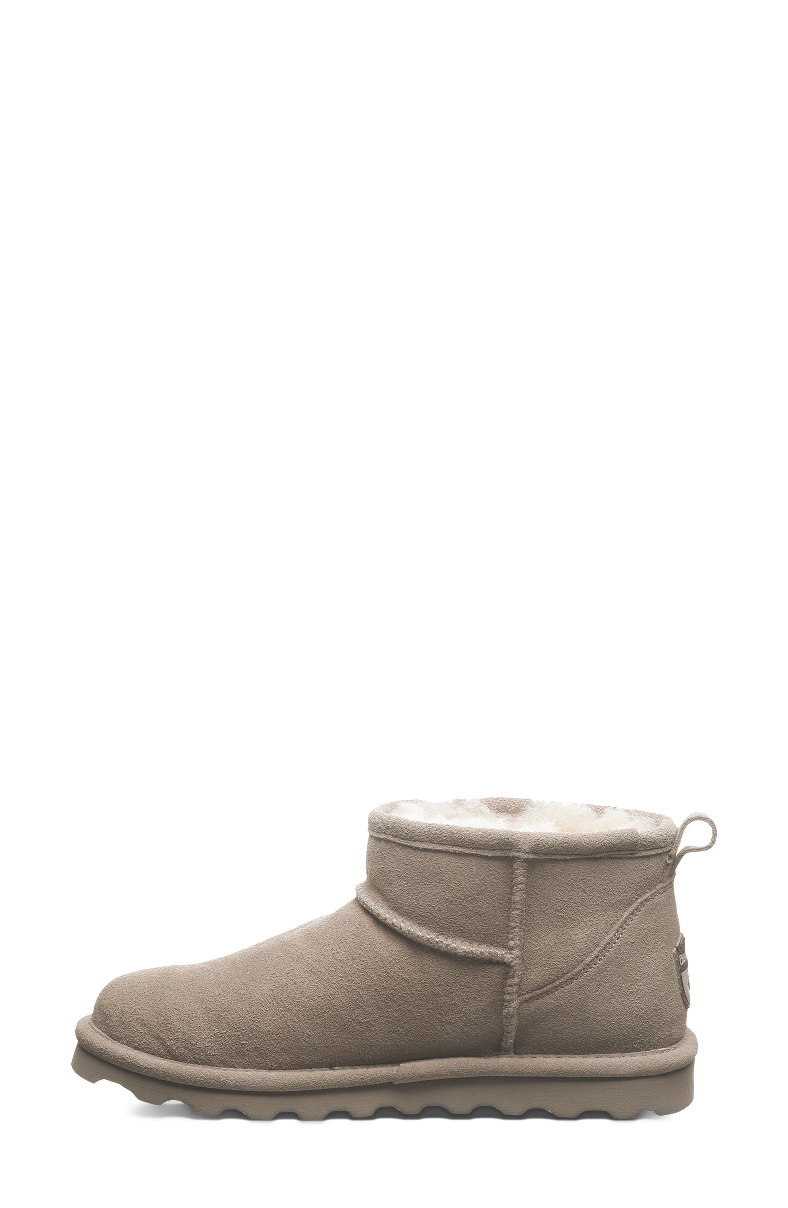 BEARPAW Shorty Genuine Shearling Lined Bootie, Alternate, color, Mushroom