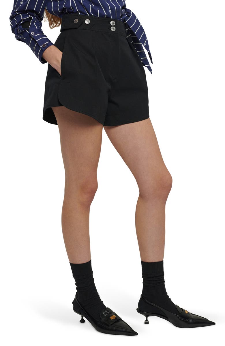 Derek Lam 10 Crosby Mika Stretch Cotton Shorts, Alternate, color, Black