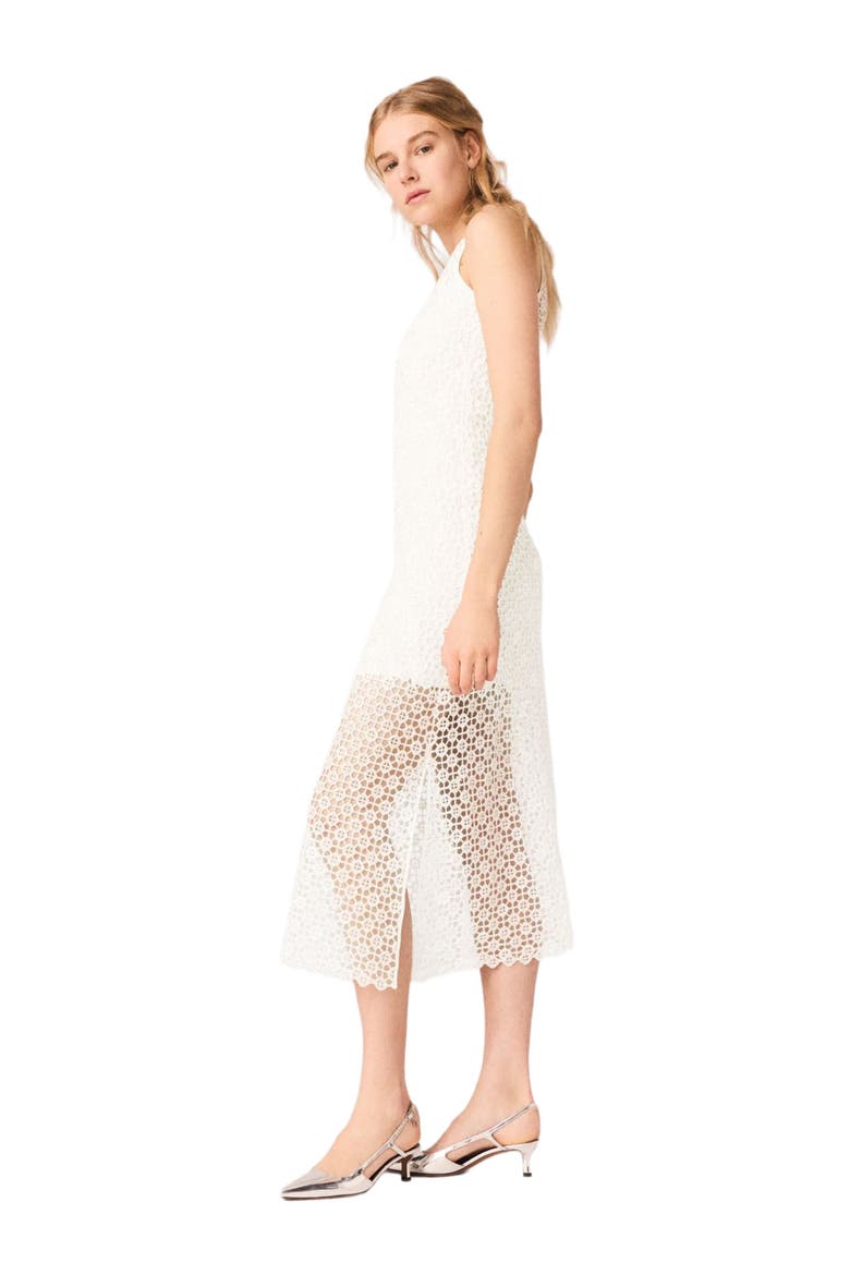 Rhinestone crochet maxi dress, Alternate, color, White