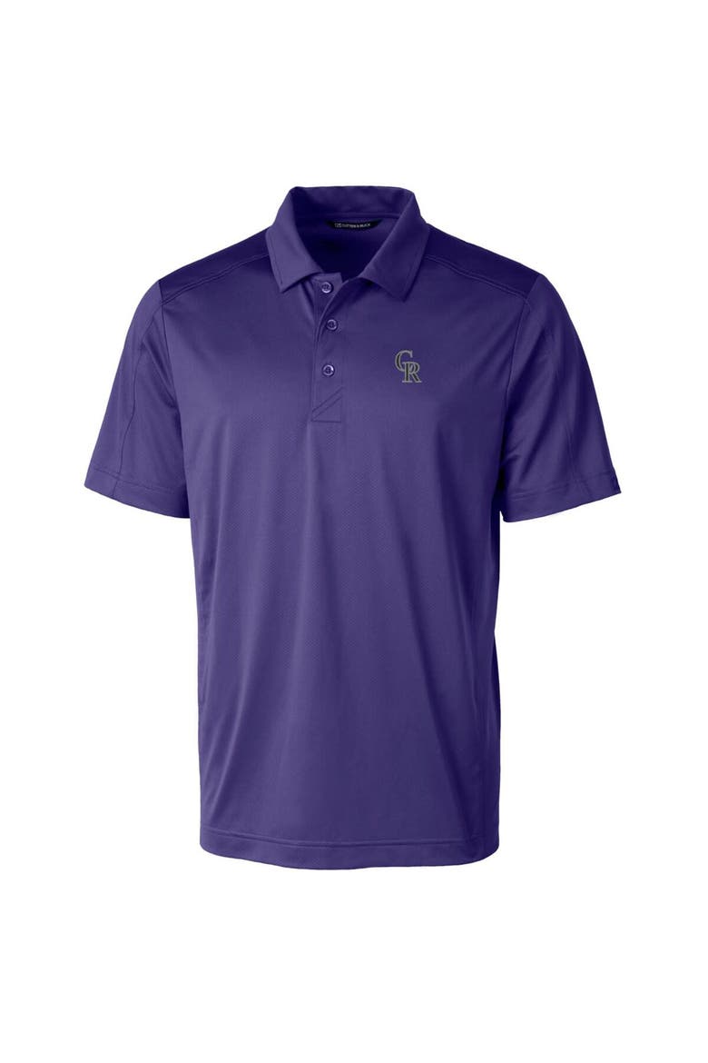 Men's Cutter & Buck Purple Colorado Rockies Prospect Textured Stretch Polo, Alternate, color, Purple