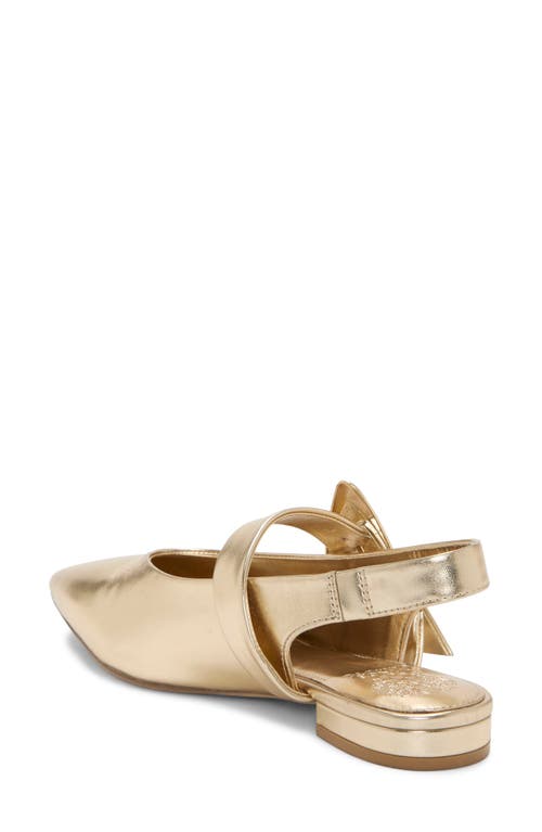 Vince Camuto Amoret Pointed Toe Slingback Flat In Gold