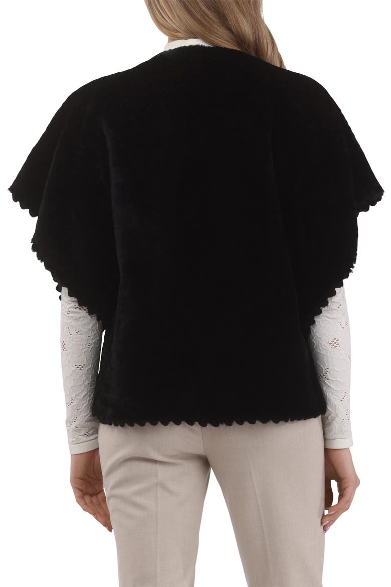 Reversible Collarless Genuine Shearling Jacket, Alternate, color, BLACK/BLACK