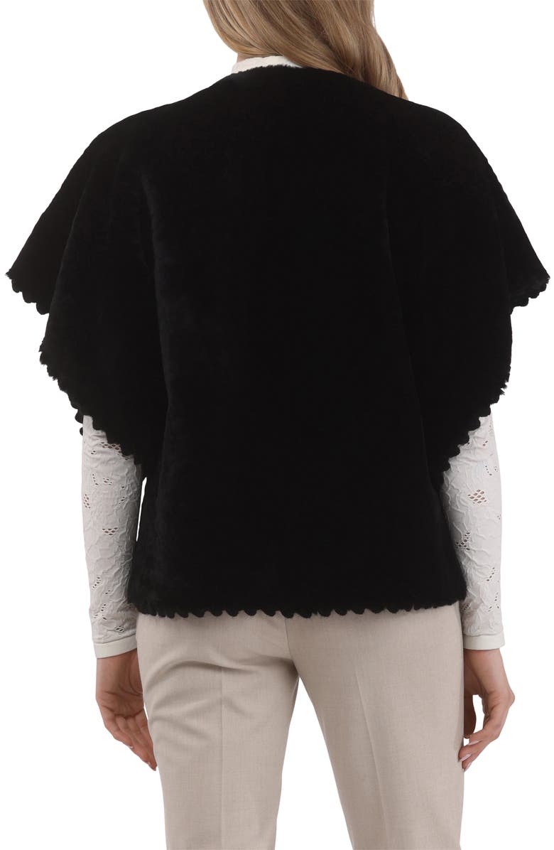 GORSKI Reversible Collarless Genuine Shearling Jacket, Alternate, color, Black/Black
