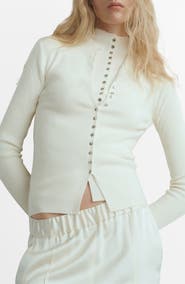 MANGO Mock Neck Cardigan