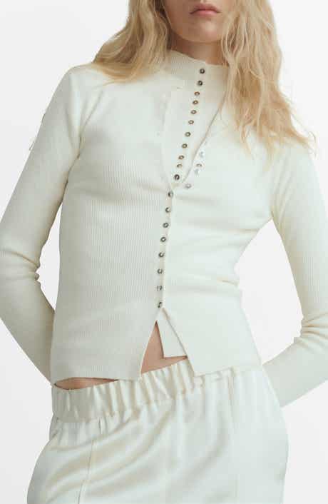 MANGO Mock Neck Cardigan