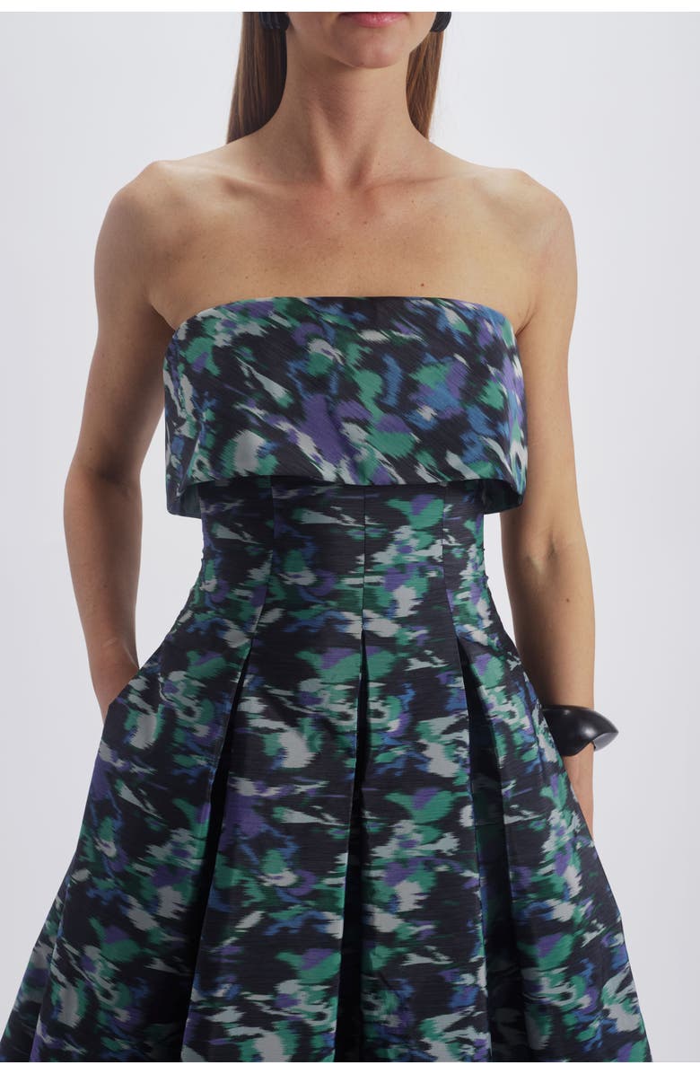 Amsale Printed Laced Back Dress, Alternate, color, Purple-Multi