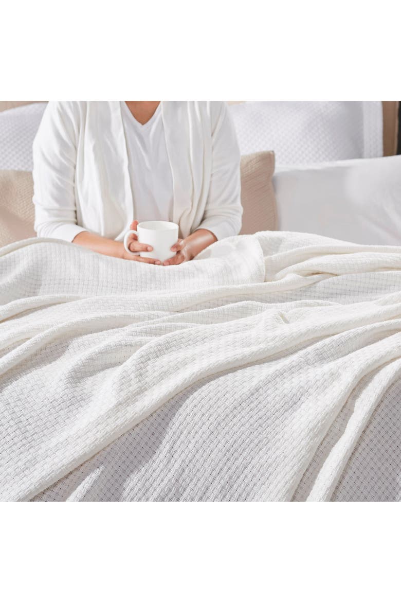 Hudson Basket Weave Blanket, Alternate, color, Off-White