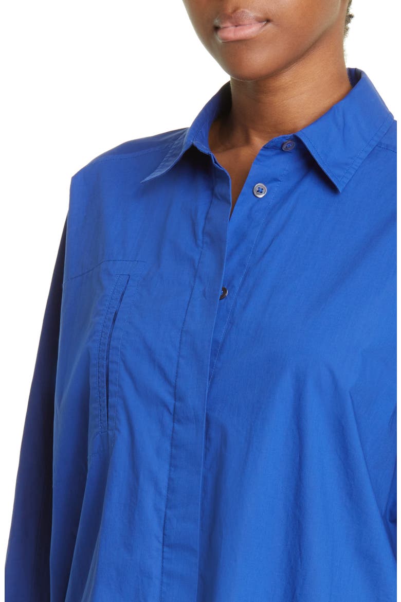 Cotton Button-Up Shirt, Alternate, color, 431 AZURE