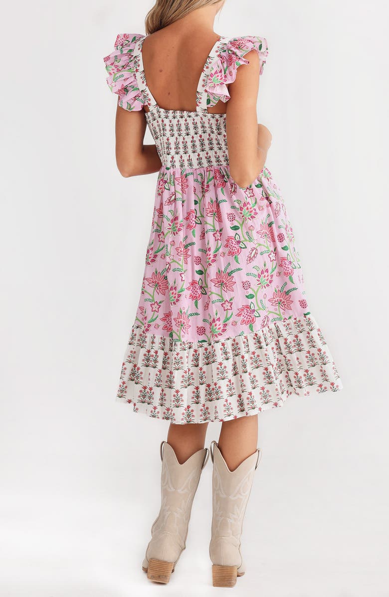 Talisman the Label Zoe Ruffle Hem Dress, Alternate, color, Strawberry Fields