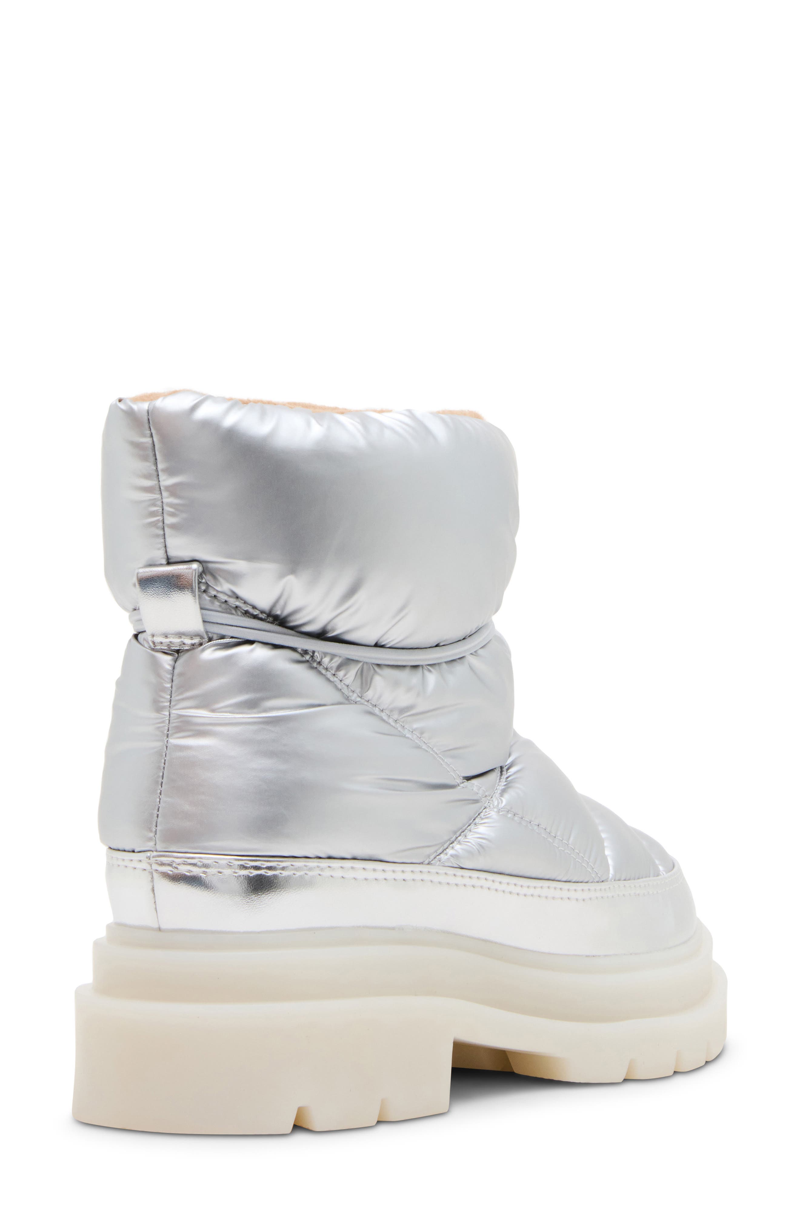 Pya Waterproof Puffer Boot, Alternate, color, SILVER NYLON/ SUEDE