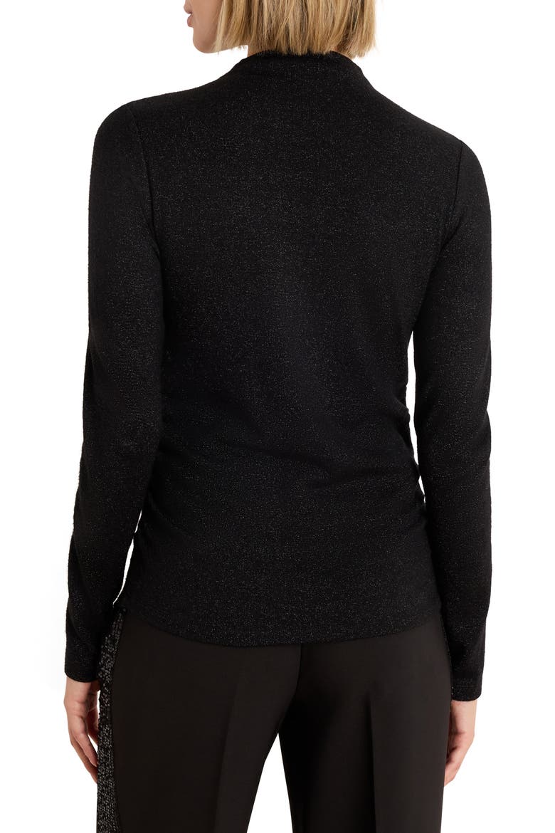 Everyday Sparkle Ruched Mock Neck Sweater, Alternate, color, BLACK ONYX
