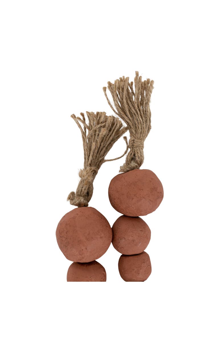 Foreside Home and Garden Bead Garland Terracotta & Jute, Alternate, color, Orange