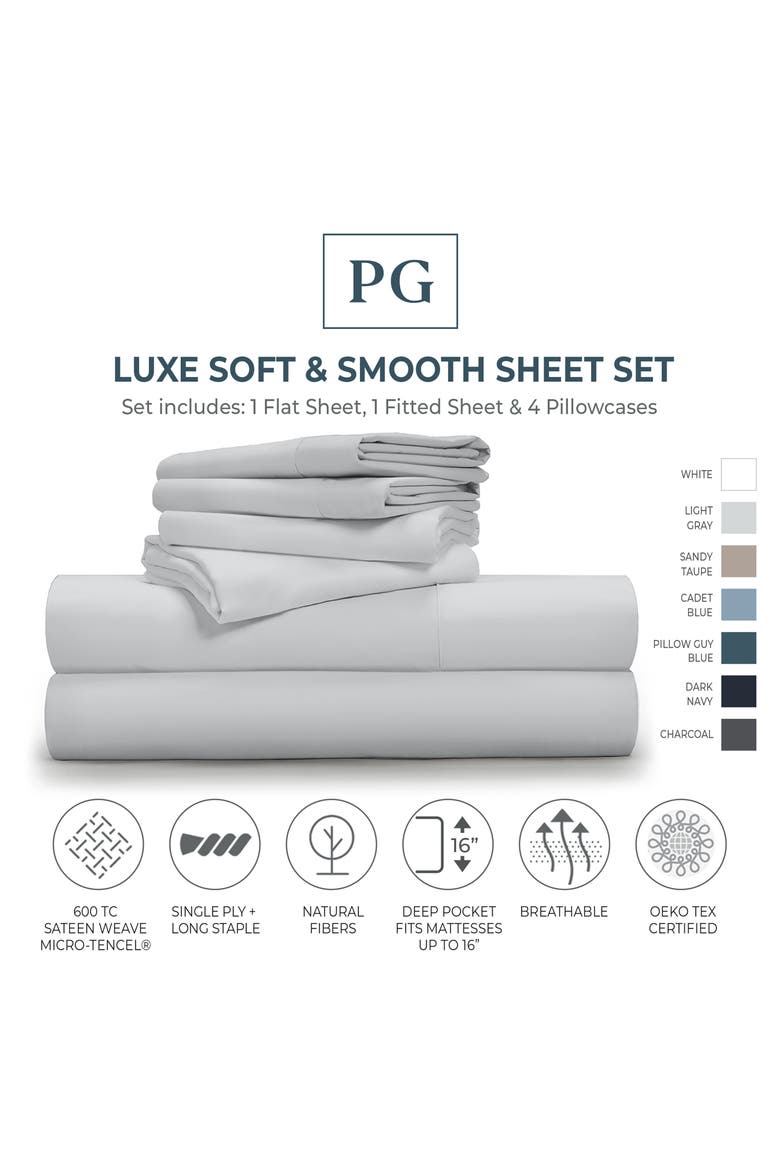 Luxe Soft 'n Smooth Tencel® Lyocell Sheet Set, Alternate, color, LIGHT GREY