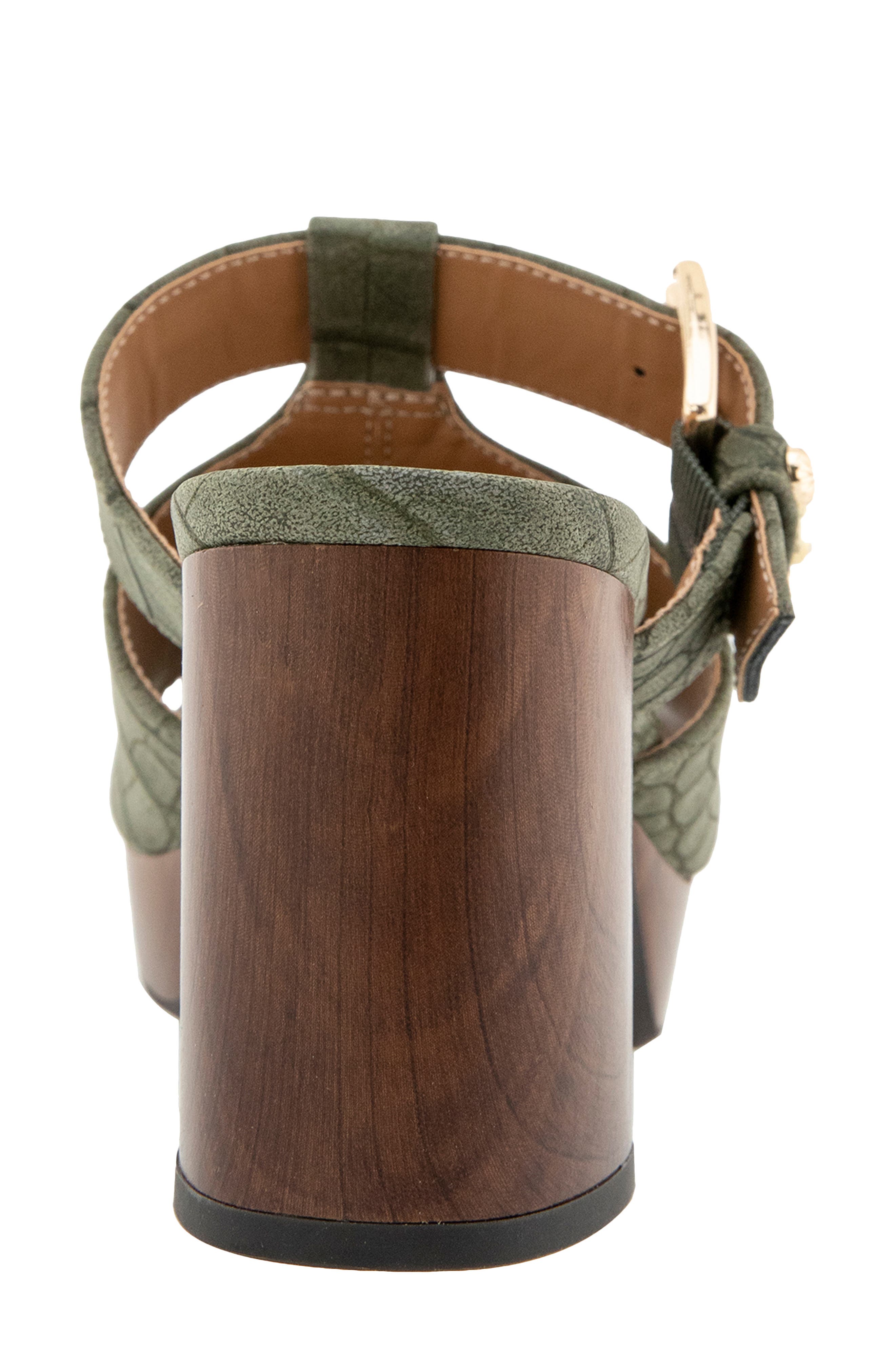 Rumson Platform Sandal, Alternate, color, MILITARY GREEN GATOR