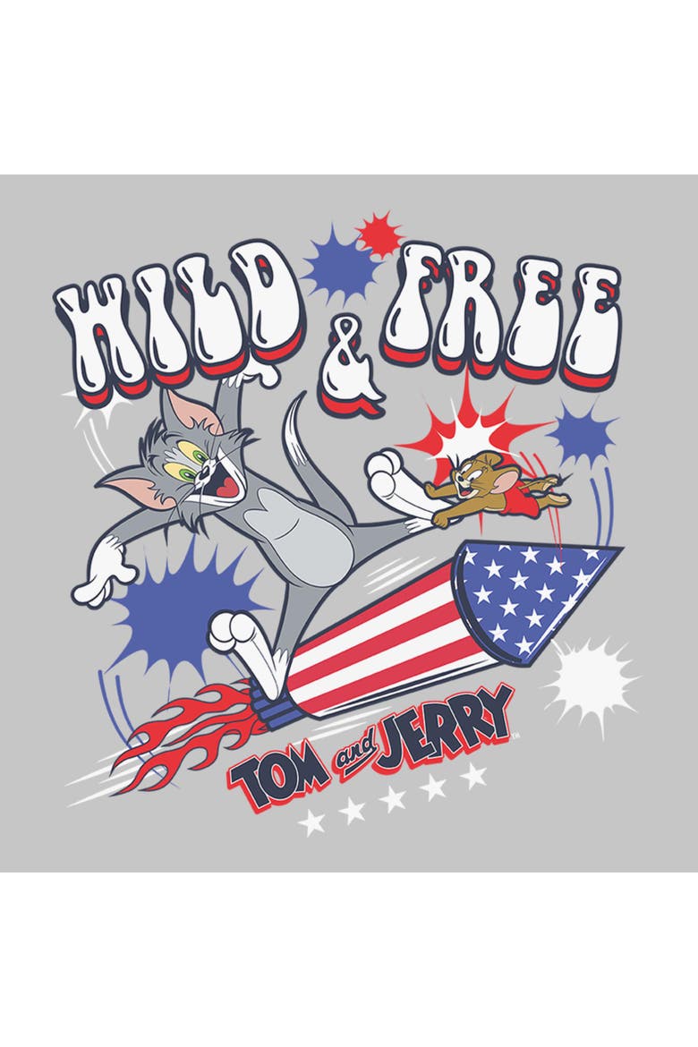 Juniors Tom and Jerry Wild and Free Duo T Shirt, Alternate, color, Athletic Heather