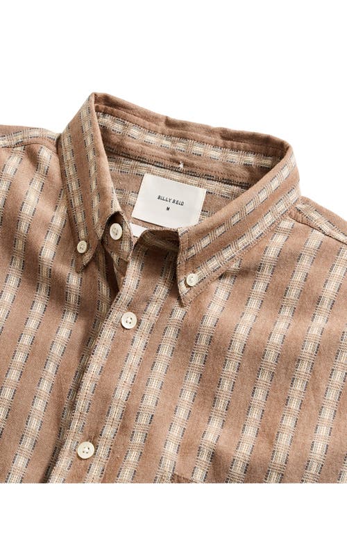 Billy Reid Dobby Stripe Tuscumbia Shirt Button Down In Brown