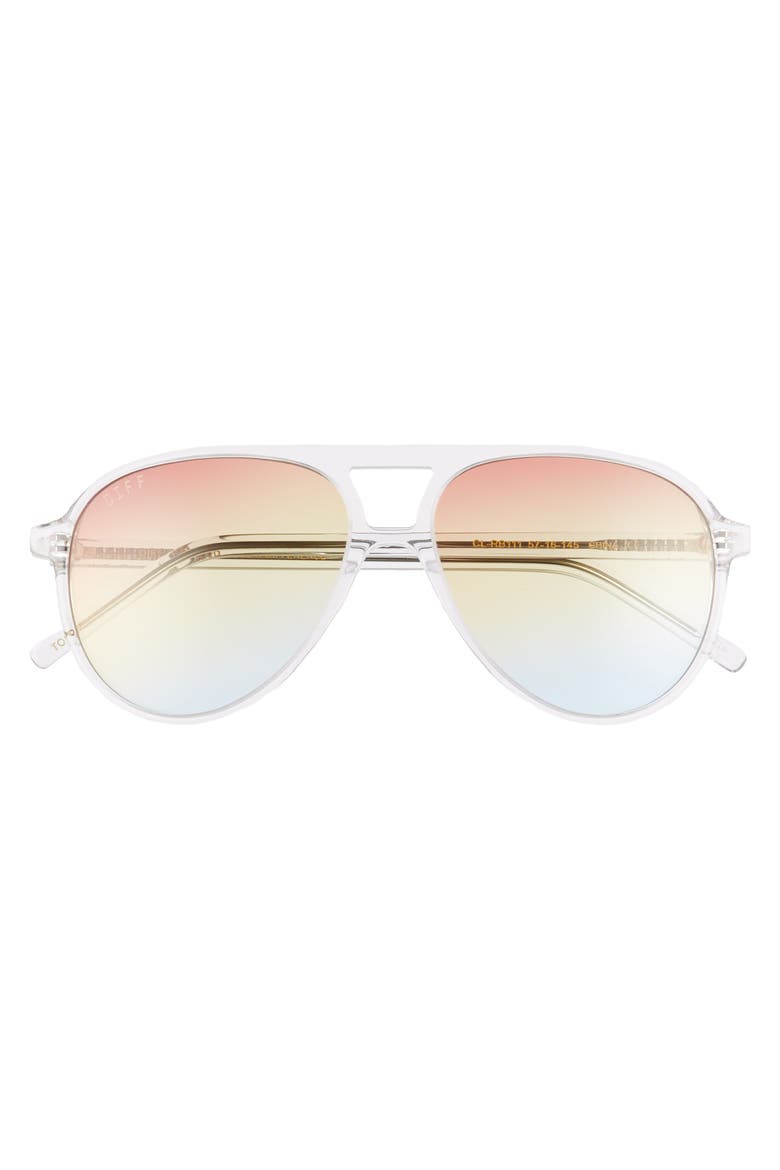 x Jonathan Van Ness Tosca 57mm Aviator Sunglasses, Alternate, color, CLEAR/ RAINBOW
