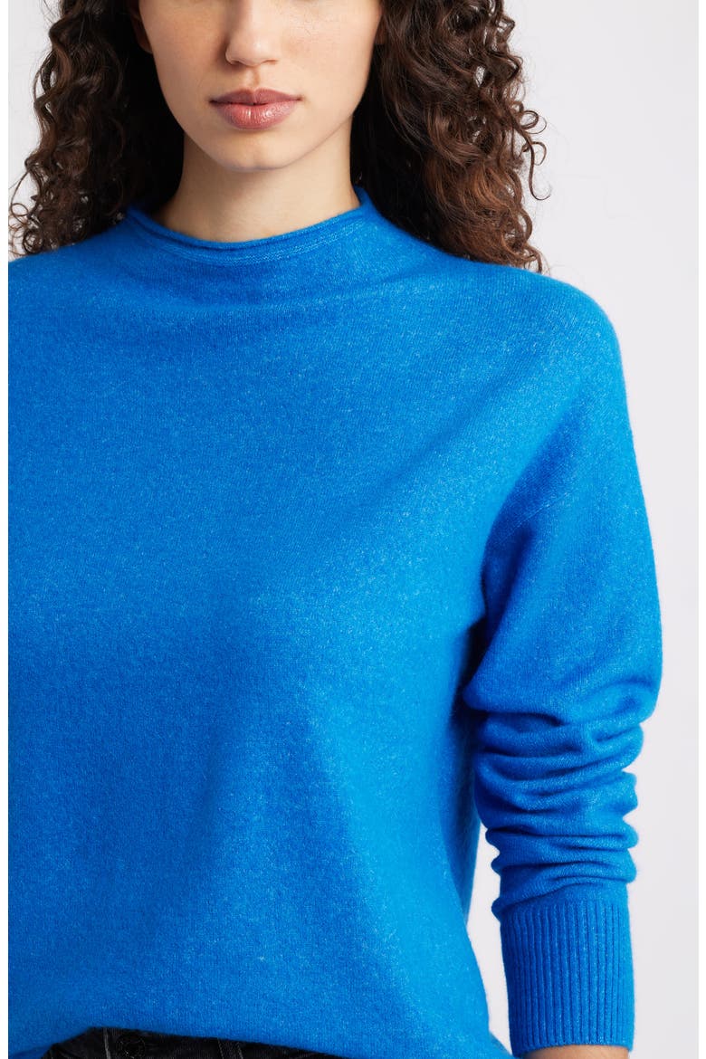 Funnel Neck Sweater, Alternate, color, BLUE PRINCESS