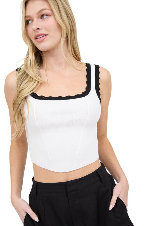 BLU PEPPER BLU PEPPER SCALLOP TRIM RIBBED CROP TOP
