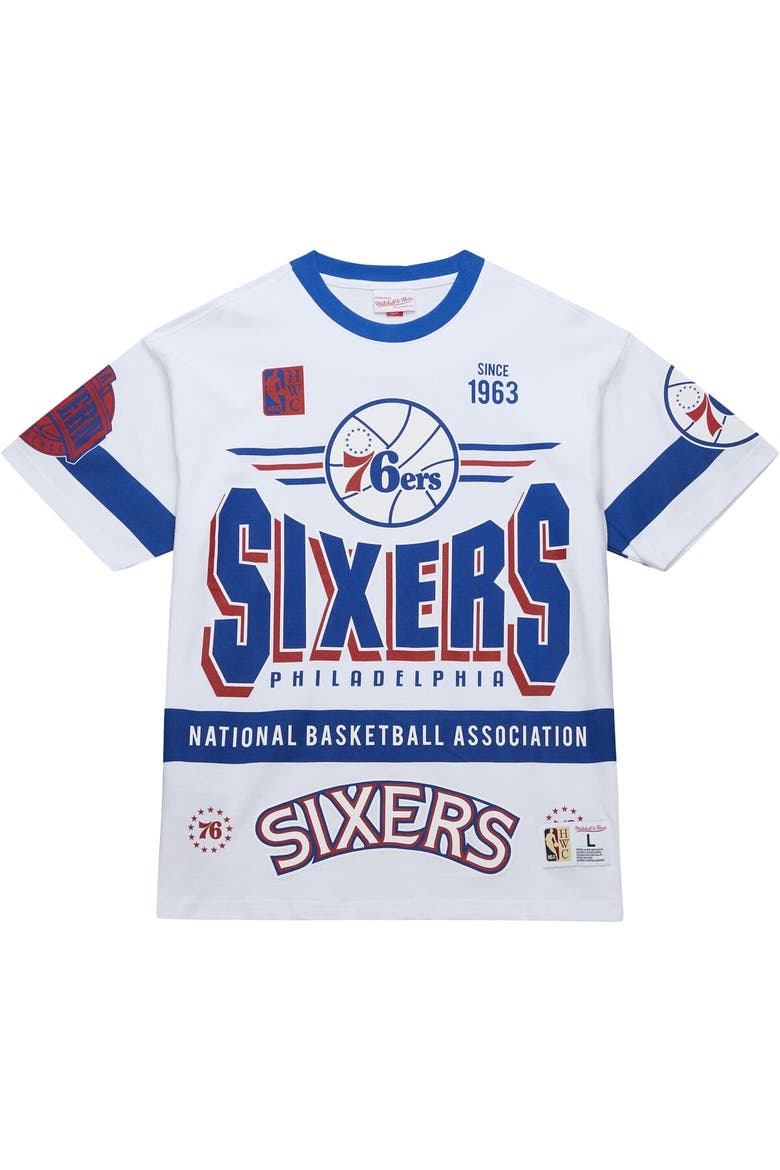 Unisex Mitchell & Ness  White Philadelphia 76ers Hardwood Classics Vintage Team Origins Premium T-Shirt, Alternate, color, White