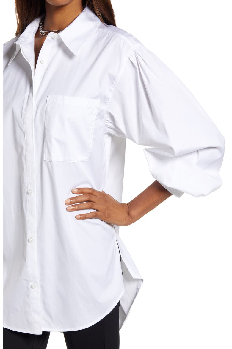 Organic Cotton Poplin Oversize Blouse, Alternate, color, WHITE